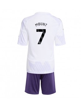 Billige Manchester United Mason Mount #7 Bortedraktsett Barn 2025-26 Kortermet (+ Korte bukser)